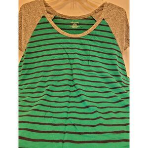 Willow Bay green/blue stripe shirt, womans plus size 2X‎